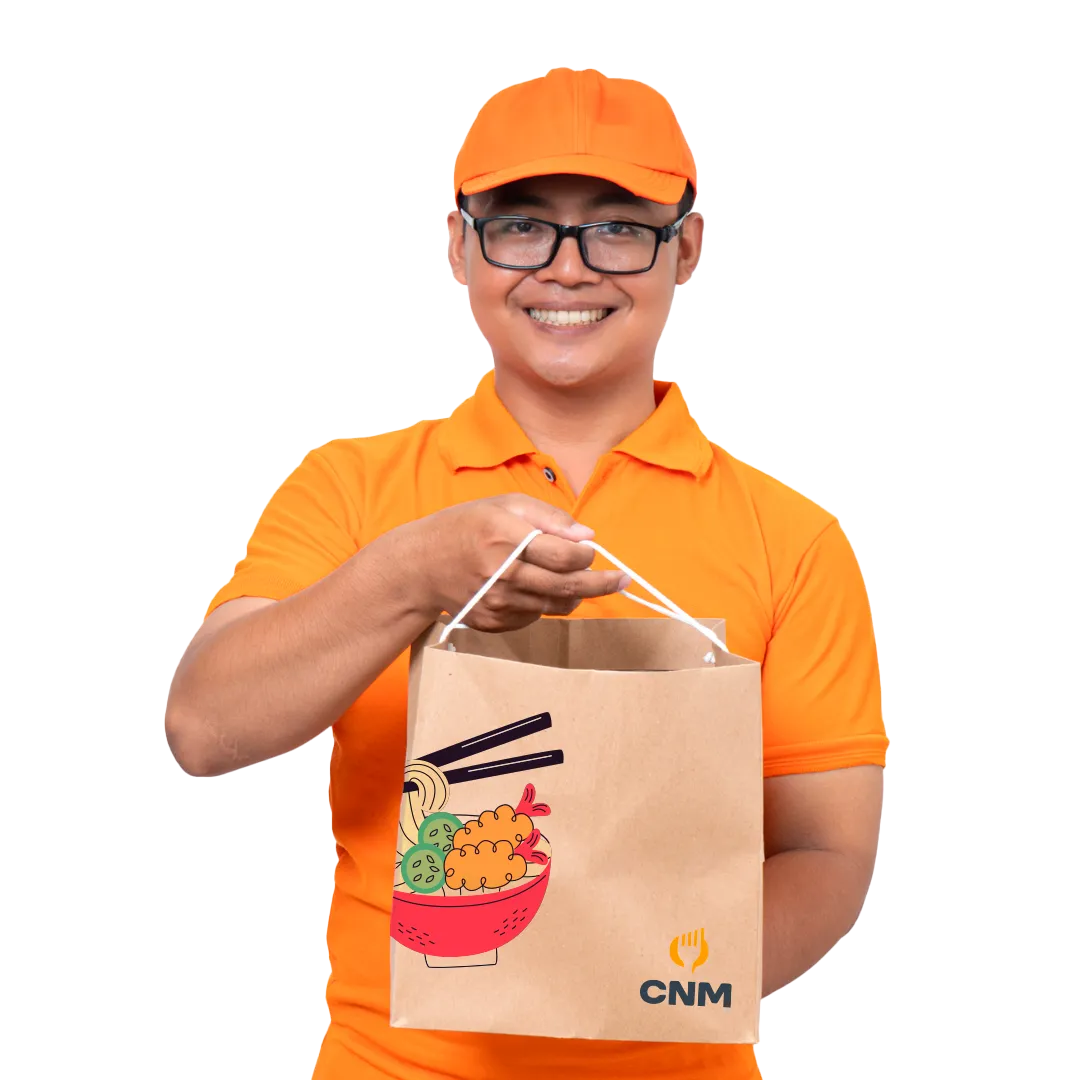 Maquininha fiscal moderna com tela do CNM exibindo valores e formas de pagamento; ao lado, nota NFC-e com itens vendidos e QR Code.